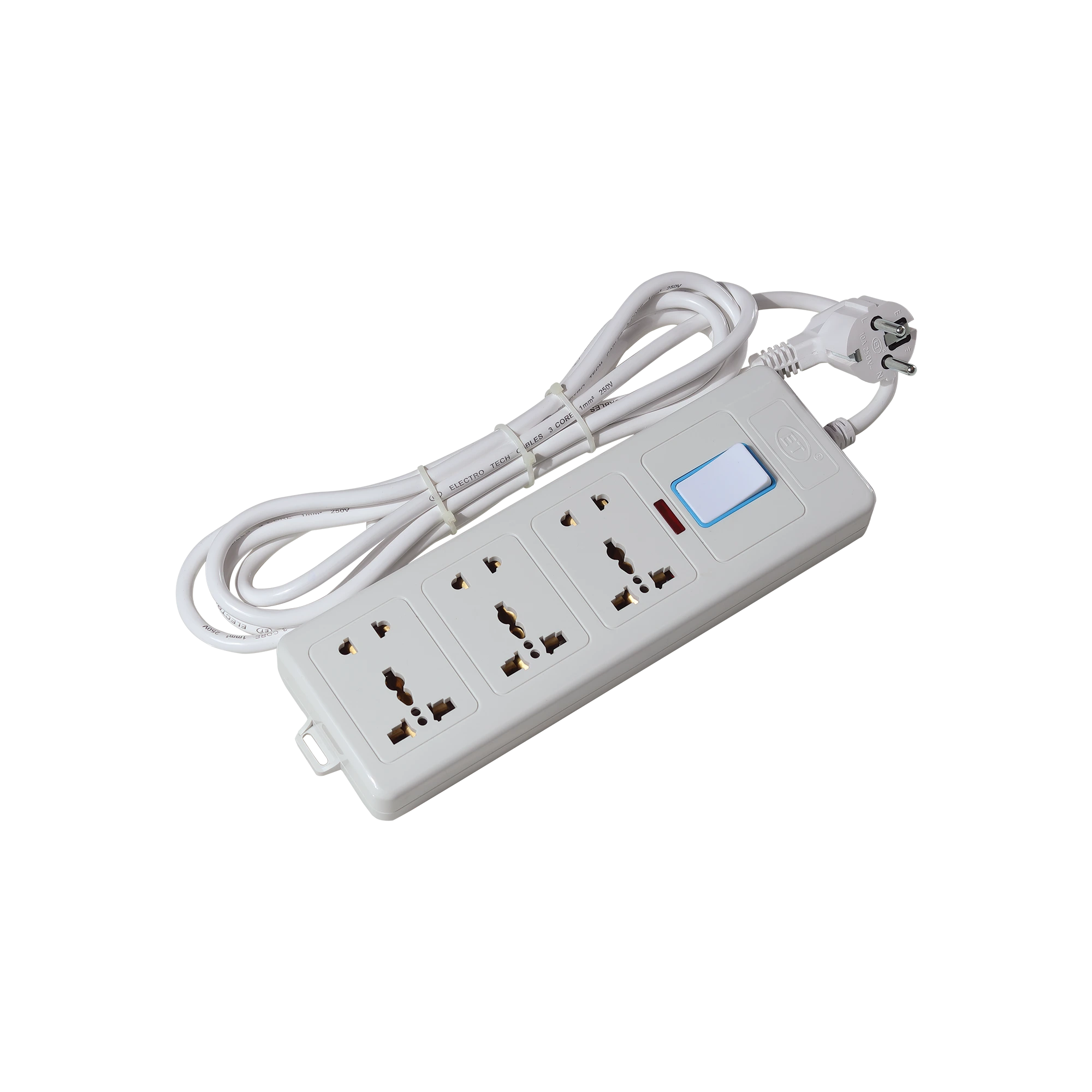 777 Extension Lead – White Brass 220-250V~