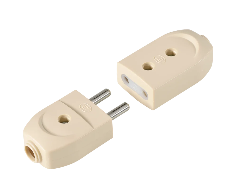 932 2 Pin Plug – Beige 6A-250V~ - Electro Tech